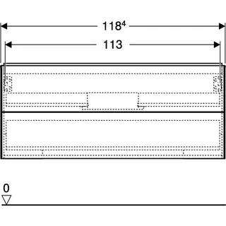 Geberit ONE Unterschrank für WT/-Platte 2 Schubl., 118,4x50,4x47cm,Nussb.hickory – Bild 5