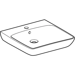 Geberit Renova Comfort Waschtisch barrierefrei 55x55cm, mit Hahnloch, mit Überlauf, weiß – Bild 3