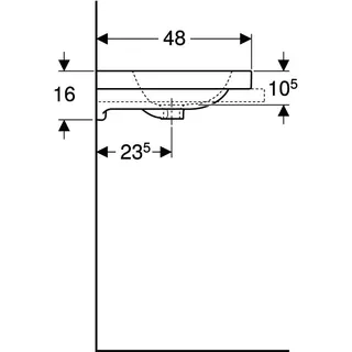 Geberit iCon Light Aufsatzwaschtisch 75x48cm mit Hahnloch, ohne Überlauf, weiß – Bild 4