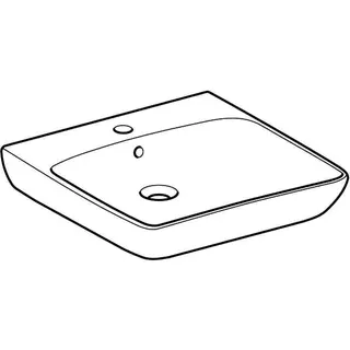 Geberit Renova Comfort Waschtisch barrierefrei 55x55cm, mit Hahnloch, mit Überlauf, weiß, KeraTect – Bild 3