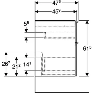 Geberit iCon Unterschrank für DWT, 4 Schubl. 118,4x61,5x47,6cm, sandgrau – Bild 5