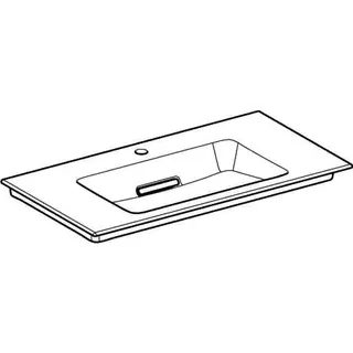Geberit ONE MWT 90x48cm, CleanDrain mit Hahnloch, ohne Überlauf, weiß, KeraTect/weiß glzd – Bild 3