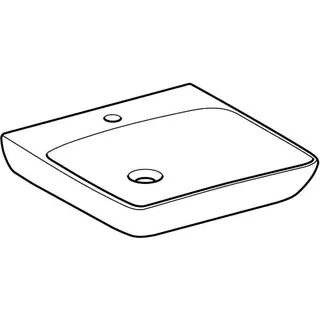 Geberit Renova Comfort Waschtisch barrierefrei 55x55cm, mit Hahnloch, ohne Überlauf, weiß – Bild 3