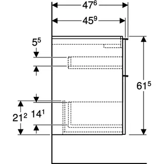 Geberit iCon Unterschrank für Waschtisch, 2 Schubl. 118,4x61,5x47,6cm, sandgrau – Bild 5