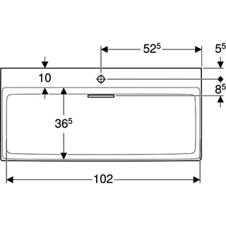Geberit ONE Waschtisch 105x48cm, CleanDrain mit Hahnloch, ohne Überlauf, weiß, KeraTect/weiß glzd – Bild 5