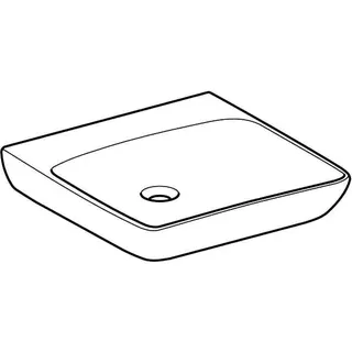 Geberit Renova Comfort Waschtisch barrierefrei 55x55cm, ohne Hahnloch, ohne Überlauf, weiß – Bild 3