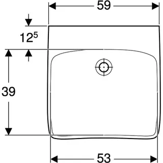 Geberit Renova Comfort Waschtisch barrierefrei 60x55cm, ohne Hahnloch, ohne Überlauf, weiß – Bild 4