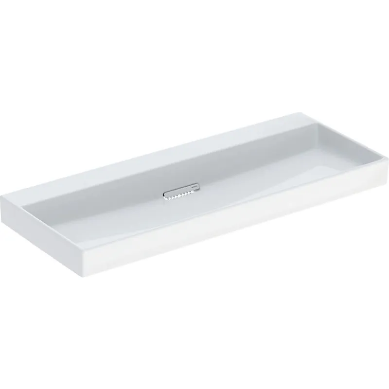 Geberit ONE Waschtisch 120x48cm, CleanDrain ohne Hahnloch, ohne Überlauf, weiß, KeraTect/weiß glzd