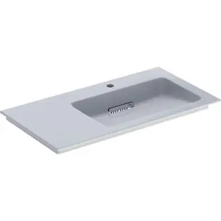 Geberit ONE MWT 90x48cm, CleanDrain, Ablg.li mit Hahnloch, ohne Überlauf, weiß, KeraTect/weiß glzd – Bild 2