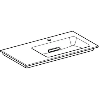 Geberit ONE MWT 90x48cm, CleanDrain, Ablg.li mit Hahnloch, ohne Überlauf, weiß, KeraTect/weiß glzd – Bild 3