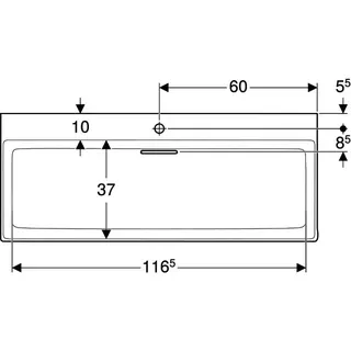 Geberit ONE Waschtisch 120x48cm, CleanDrain mit Hahnloch, ohne Überlauf, weiß, KeraTect/weiß glzd – Bild 5
