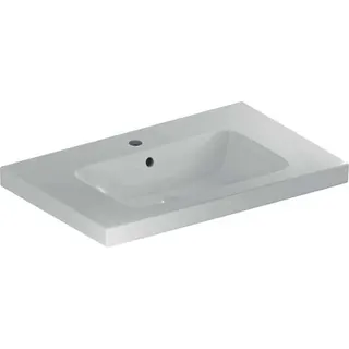 Geberit iCon Light Waschtisch 75x48cm Ablagefläche, mit Hahnloch, mit Überlauf, weiß – Bild 2