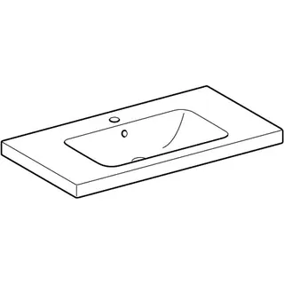 Geberit iCon Light Waschtisch 90x48cm Ablagefl., mit Hahnloch, mit Überlauf, weiß KeraTect – Bild 4