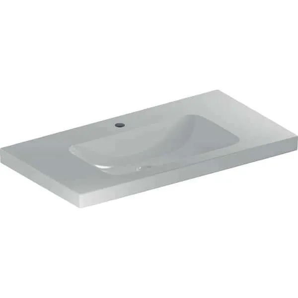 Geberit iCon Light Waschtisch 90x48cm Ablagefl., mit Hahnloch, ohne Überlauf, weiß KeraTect