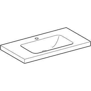Geberit iCon Light Waschtisch 90x48cm Ablagefl., mit Hahnloch, ohne Überlauf, weiß KeraTect – Bild 2