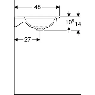Geberit ONE Möbelwaschtisch 120x48 cm mit Hahnloch, ohne Überlauf, weiß, KeraTect – Bild 4