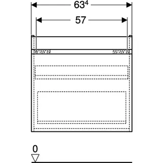 Geberit Renova Plan US f. Waschtisch, mit 1 Schublade u. Innenschubl., 63,4x60,6x44,6cm, lava – Bild 4