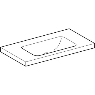 Geberit iCon Light Waschtisch 90x48cm Ablagefläche, ohne Hahnloch, ohne Überlauf, weiß – Bild 3