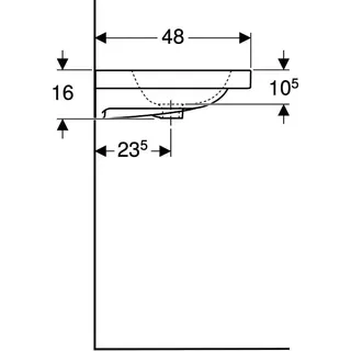 Geberit iCon Light Waschtisch 90x48cm Ablagefläche, ohne Hahnloch, ohne Überlauf, weiß – Bild 5