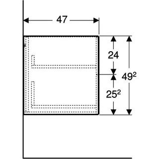 Geberit ONE Seitenschrank mit 2 Schubl. 45x49,2x47cm, Eiche – Bild 4