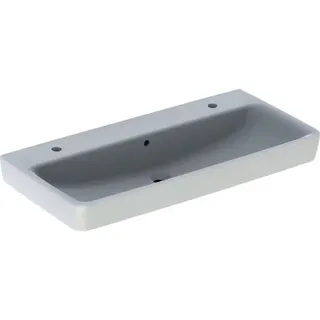 Geberit Renova Plan Waschtisch 100x48cm zwei Hl., mit Überlauf, weiß, KeraTect – Bild 2