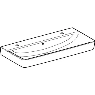 Geberit Renova Plan Waschtisch 100x48cm zwei Hl., mit Überlauf, weiß, KeraTect – Bild 3