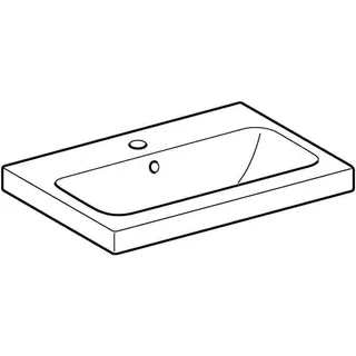 Geberit iCon Light Waschtisch 60x42cm, verk. Ausld. mit Hahnloch, mit Ül., weiß, KeraTect – Bild 3