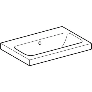 Geberit iCon Light Waschtisch 60x42cm, verk. Ausld. ohne Hahnloch, mit Ül., weiß, KeraTect – Bild 3