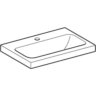 Geberit iCon Light Waschtisch 60x42cm, verk. Ausld. mit Hahnloch, ohne Ül., weiß, KeraTect – Bild 3