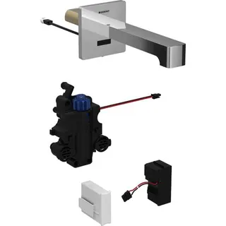 Geberit Waschtischarmatur Brenta, Wandmontage mit UP-Funktionsbox Netz mit Mischer L17