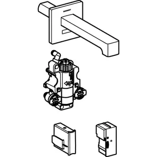 Geberit Waschtischarmatur Brenta, Wandmontage mit UP-Funktionsbox Netz mit Mischer L22 – Bild 3