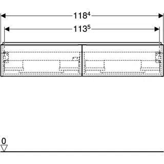 Geberit iCon Unterschrank für DWT, 2 Schubl. 118,4x24,7x47,6cm, sandgrau – Bild 4