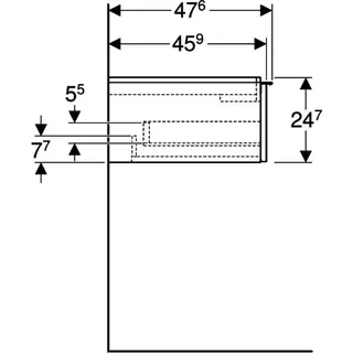 Geberit iCon Unterschrank für DWT, 2 Schubl. 118,4x24,7x47,6cm, sandgrau – Bild 5