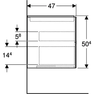 Geberit ONE Unterschrank für WT/-Platte 2 Schubl., 59,2x50,4x47cm, Eiche – Bild 4