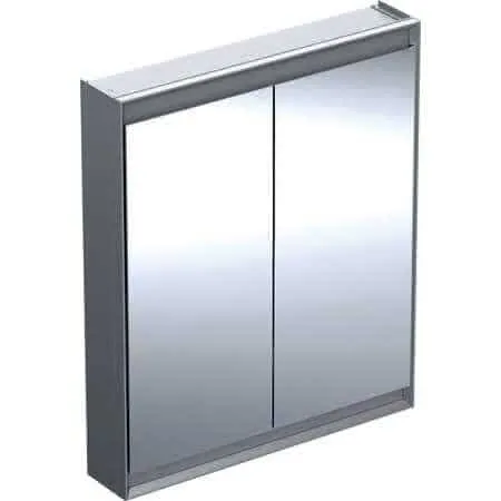 Geberit ONE Spiegelschrank mit ComfortLight 2 Türen, AP-Mont., 75x90x15cm, alu.