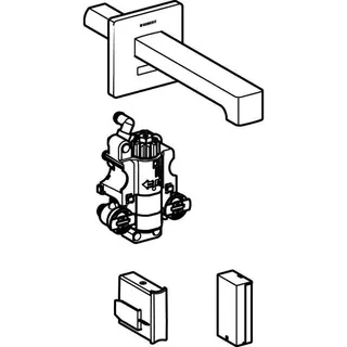 Geberit Waschtischarmatur Brenta, Wandmontage mit UP-Funktionsbox Batt. mit Mischer L2 – Bild 3