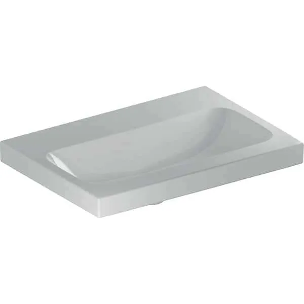 Geberit iCon Light Waschtisch 60x42cm, verk. Ausld. ohne Hahnloch, ohne Ül., weiß, KeraTect