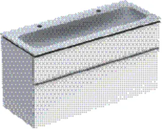 GE iCon Set MWT m. US, 2 Schubl. 120x63x48cm, weiß hgl./Griff weiß matt