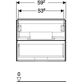 Geberit ONE Unterschrank für WT/-Platte 2 Schubl., 59,2x50,4x47cm, sandgrau hgl. – Bild 5