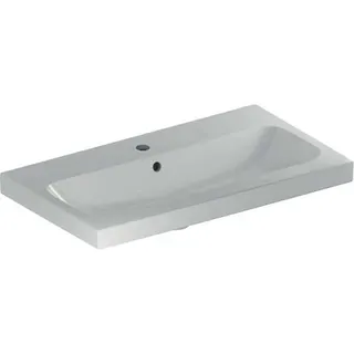 Geberit iCon Light Waschtisch 75x42cm, verk. Ausld. mit Hahnloch, mit Ül., weiß, KeraTect – Bild 2