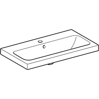 Geberit iCon Light Waschtisch 75x42cm, verk. Ausld. mit Hahnloch, mit Überlauf, weiß – Bild 4