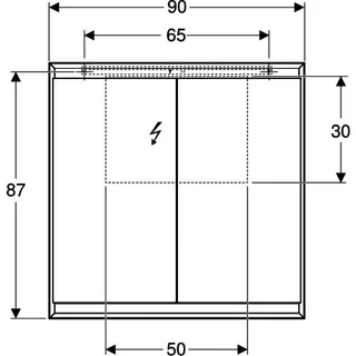 Geberit ONE Spiegelschrank mit ComfortLight 2 Türen, AP-Mont., 90x90x15cm, weiß – Bild 4