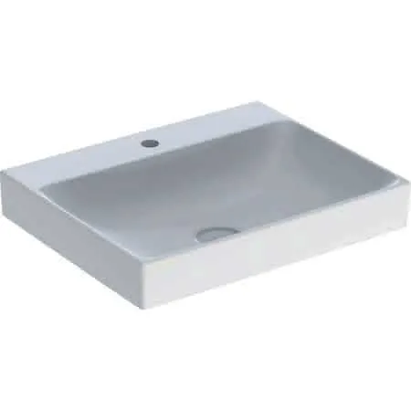 Geberit ONE Waschtisch 60x48 cm mit Hahnloch, ohne Überlauf, weiß, KeraTect