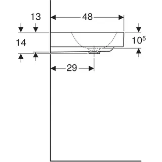 Geberit ONE Waschtisch 60x48 cm mit Hahnloch, ohne Überlauf, weiß, KeraTect – Bild 4