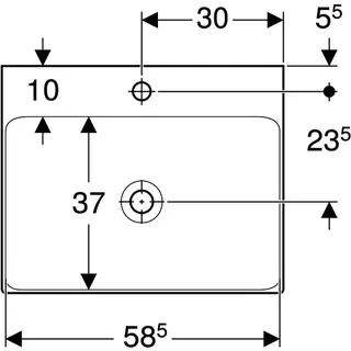 Geberit ONE Waschtisch 60x48 cm mit Hahnloch, ohne Überlauf, weiß, KeraTect – Bild 5