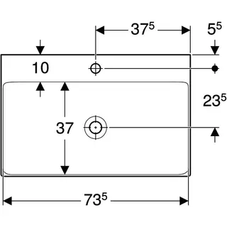 Geberit ONE Waschtisch 75x48 cm mit Hahnloch, ohne Überlauf, weiß, KeraTect – Bild 4