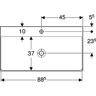 Geberit ONE Waschtisch 90x48 cm mit Hahnloch, ohne Überlauf, weiß, KeraTect – Bild 4