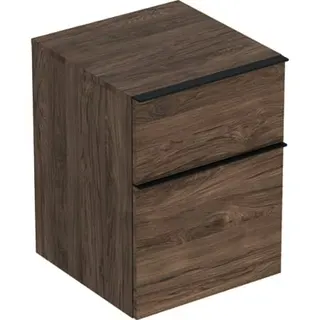 Geberit iCon Seitenschrank, 2 Schubladen 45x60x47,6cm, Nussbaum hickory/Gr. Lava – Bild 2