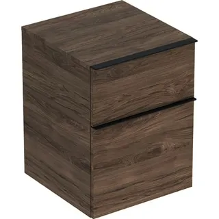 Geberit iCon Seitenschrank, 2 Schubladen 45x60x47,6cm, Nussbaum hickory/Gr. Lava – Bild 3