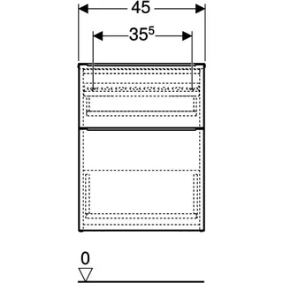 Geberit iCon Seitenschrank, 2 Schubladen 45x60x47,6cm, lava – Bild 4